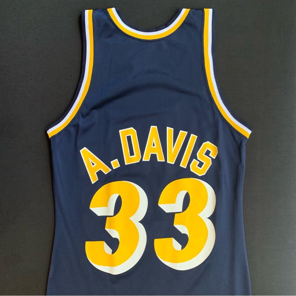 Rare Vintage Champion Antonio Davis Indiana Pacers #33 Blue NBA Jersey 36 Small - Picture 2 of 6